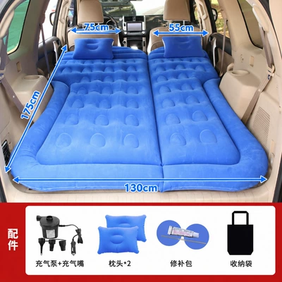 Vehicle-mounted inflatable bed — Trunk Rear Sleeping Pad - honeycomb-suv-blue-trunk-only