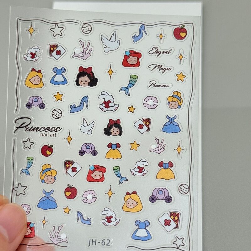 Same style as the popular Chinese social media platform, featuring high-quality, cute, and adorable princess-themed embossed stickers for DIY crafts, scrapbooking, water bottle decoration, and nail art