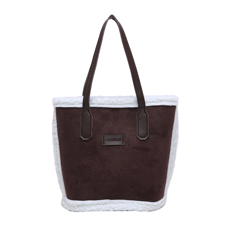 Personalidad de la moda de la axila bolso de cubo de invierno 2024 nuevo estilo casual estilo exterior simple retro hombro bolso de viaje portátil