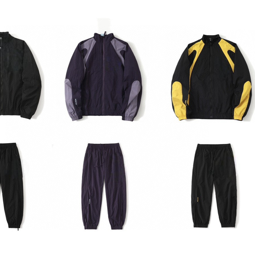 26 Spring and Autumn New Models of Popular Overseas Men's Classic Suits, Cross-Border Letter Casual Patchwork Couple Sports Suits