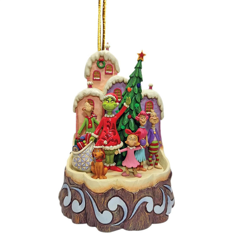 Nuevos productos interesantes de la serie verde de adornos de automóviles adornos del árbol de Navidad regalos de fiesta decoración del hogar