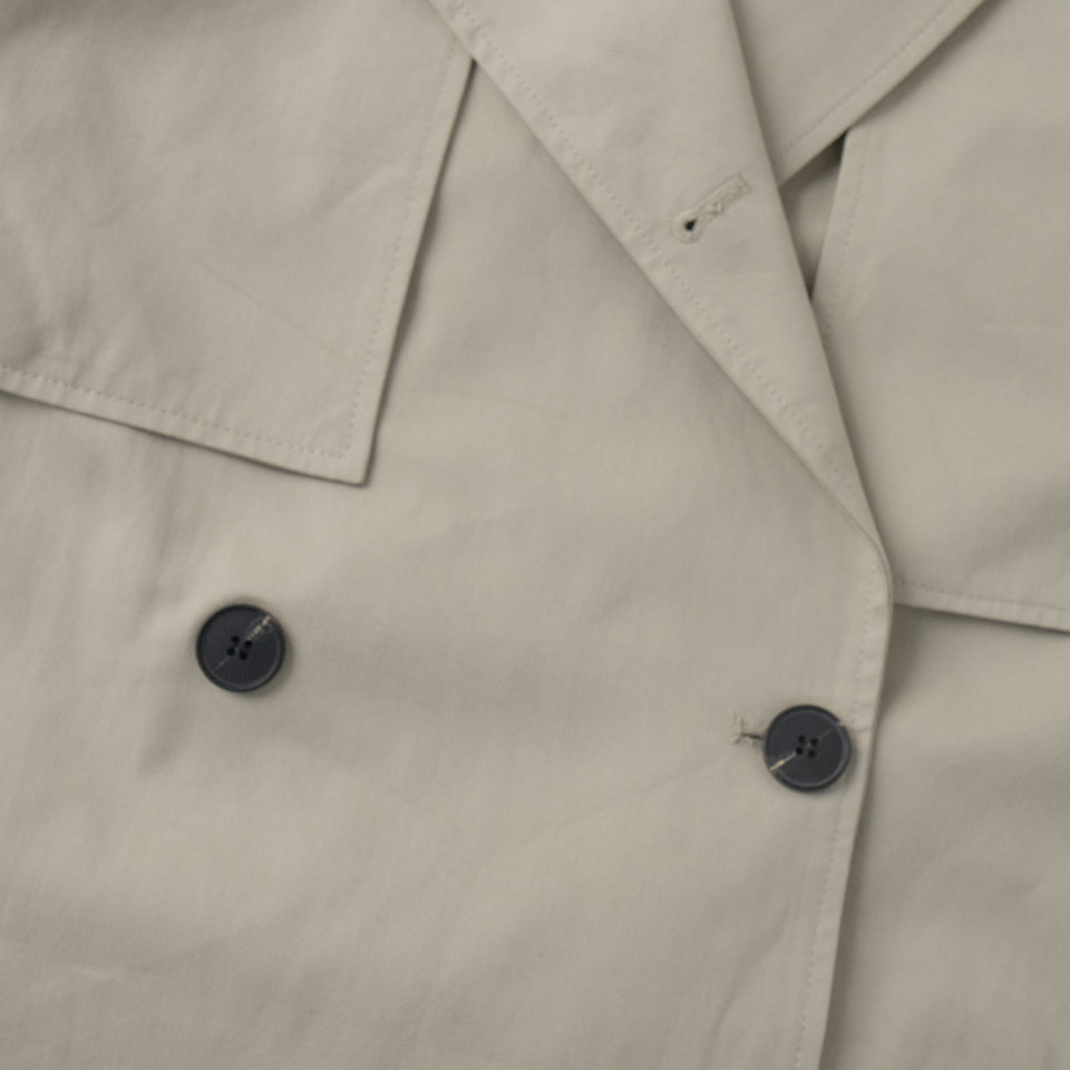 Áo khoác trench coat nữ dáng dài phong cách Âu Mỹ, chất liệu cotton, form rộng có dây thắt eo — Màu kaki, màu xám chi tiết 17