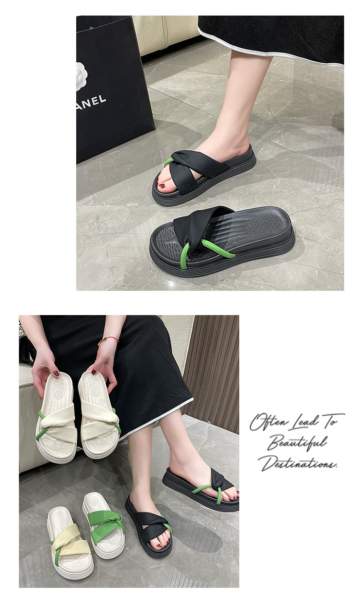 Women's Casual Vacation Solid Color Round Toe Slides Slippers display picture 3