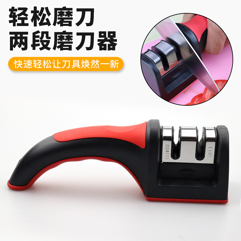 Afilador de cuchillos manual de dos etapas para cocina