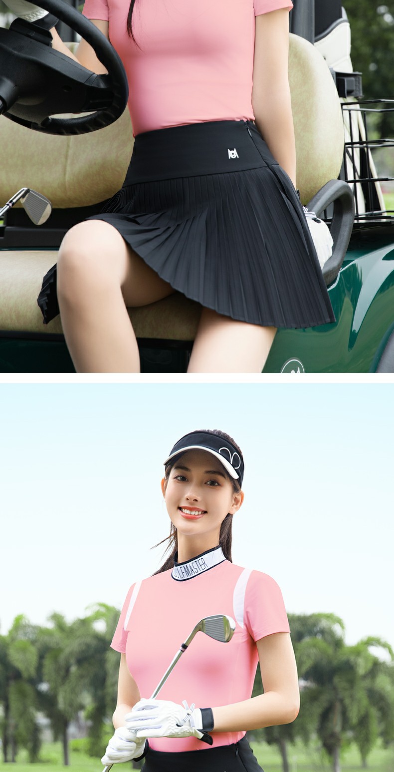 Váy tennis nữ xếp ly phối áo thun thể thao — YF791-Sakura Phấn hoa Top [Lụa lạnh], YF791-Áo đen [lụa lạnh], QZ103-Váy xếp ly màu trắng, QZ103-Váy xếp ly màu xanh nhạt chi tiết 13
