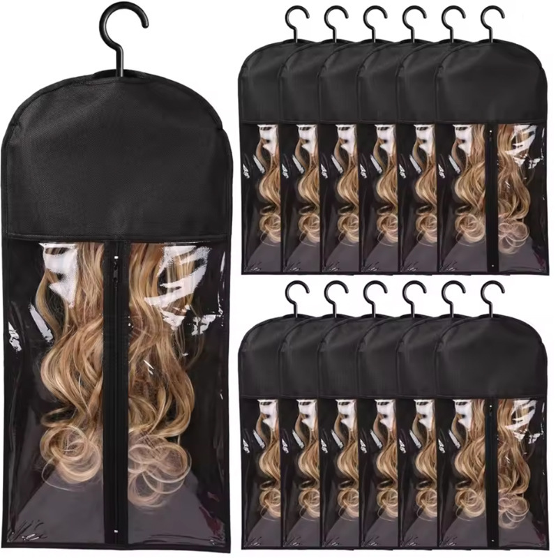 Wig Storage Bag with Hook, Wig Stand, Wig Hanger Suitable for Multiple Wigs, Portable Dustproof Bag Wig Storage Bag with Hook, Wig Stand, Wig Hanger Suitable for Multiple Wigs, Portable Dustproof Bag