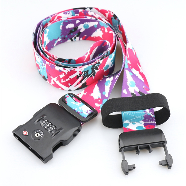 Correa de equipaje al por mayor de fábrica correa de embalaje de bloqueo de contraseña de aduana de una palabra maleta correa de equipaje de cuerda anti-perdida TSA