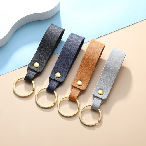  new PU leather key chain storage bag pull tab pendant car key pendant embossed LOGO