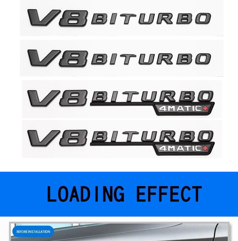 Suitable for Mercedes-Benz modified AMG43/53/63 leaf side label TURBO4MATIC letter car labeling