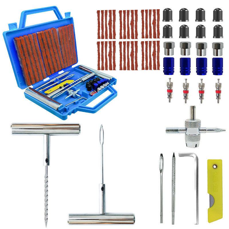 Kit de reparación de neumáticos para coche, kit de reparación de neumáticos de motocicleta, herramienta de reparación de coche, kit de emergencia para neumáticos.