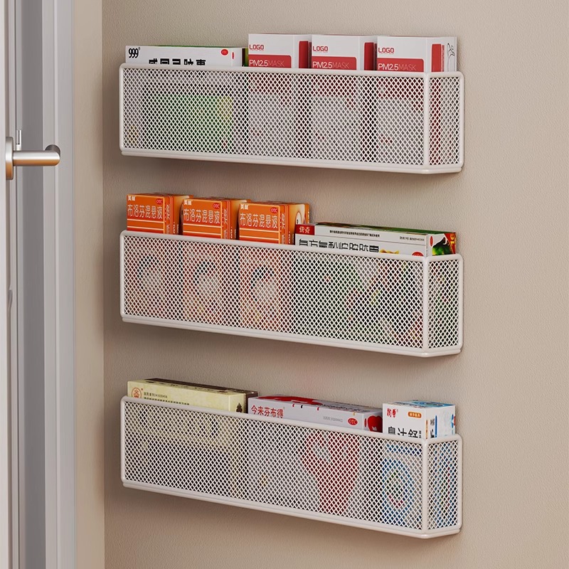 Organizador de Medicamentos de Pared de Metal, Sin Perforación, Multicapa, para Hogar