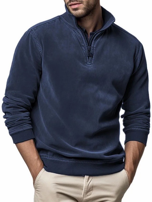 2024 Herrenpullover im ethnischen Stil mit 3D-Druck und halbhohem Reißverschluss_voghion.com