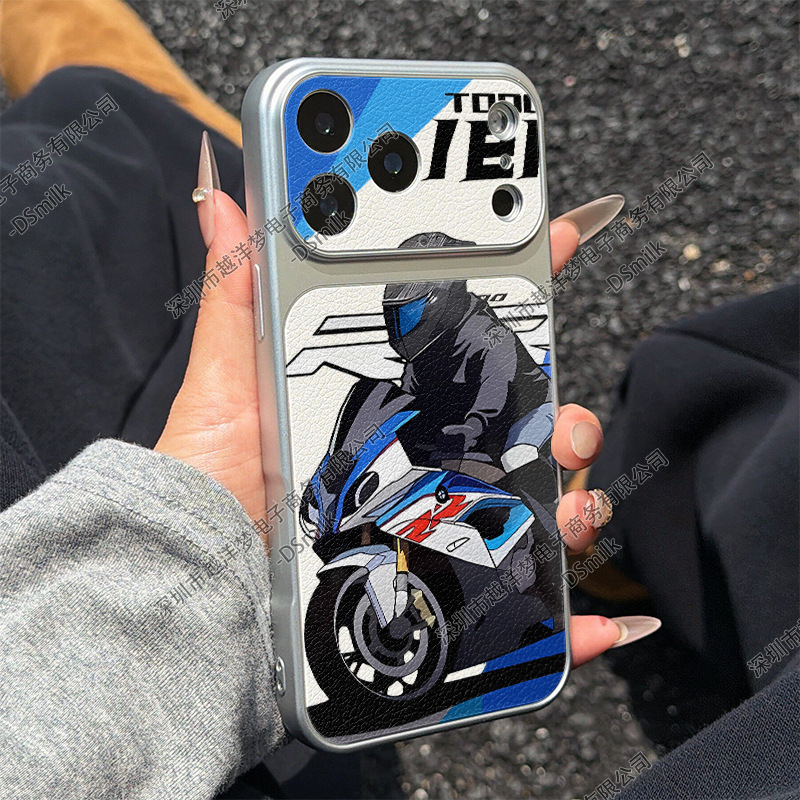 Motorcycle Rider iPhone17Pro Phone Case 16/15/14/13 Large Window Leather Cover 12 Apple H552P1 Motorcycle Rider iPhone17Pro Phone Case 16/15/14/13 Large Window Leather Cover 12 Apple H552P1