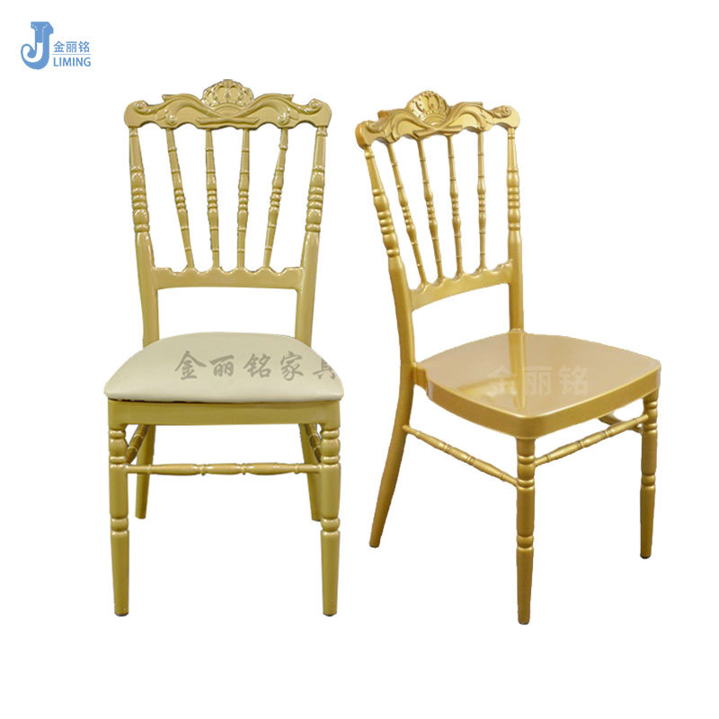 Fábrica al por mayor Silla de comedor nórdico muebles de hotel aleación de aluminio SILLA DE Napoleón Silla de Castillo al aire libre Silla de boda al por mayor