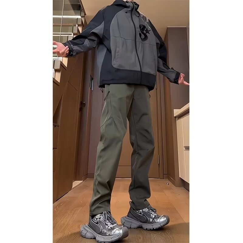 Waterproof Windproof Charge Pants Men's Spring and Autumn Thin Outdoor Mountain Climbing and Hiking Sports American Vibe Functional Tooling Pants