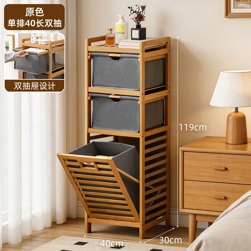 Полка для белья Bamboo, настенная стойка с наклонной корзиной, 3–5 уровней, длина 35/50/68 см
