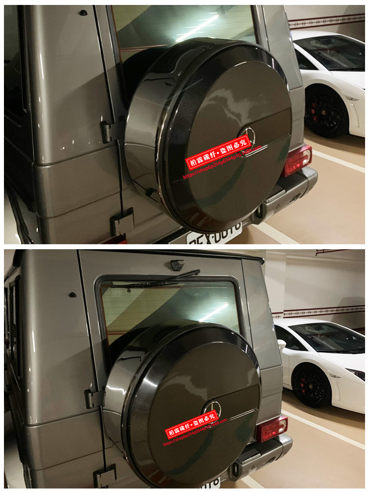 Suitable for Mercedes-Benz G-Class W464 W463 G500G350G63G550 Modified Labeling Carbon Fiber Spare Tire Cover