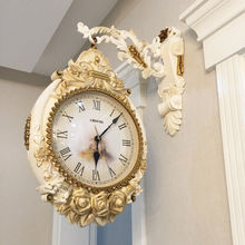 石英挂表客厅双面挂钟欧式大气轻奢钟表美式家用挂墙时尚豪华时钟