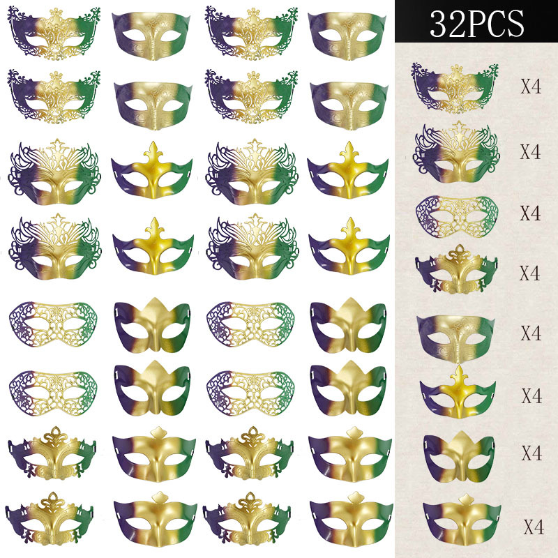 Carnaval ventas en caliente nuevo tricolor retro máscara de mitad de cara carnaval party disfraz prop máscara de escenario