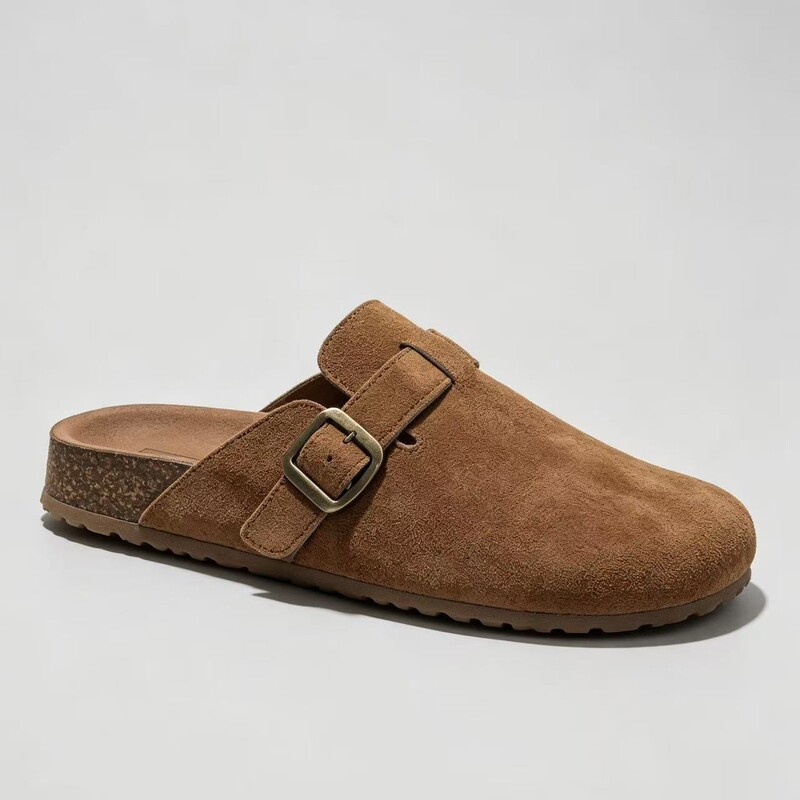 Black Birkenstock Shoes for Women, Cork-Soled Clogs for Outdoor Wear, 2025 New Retro Slip-On Half-Mules
