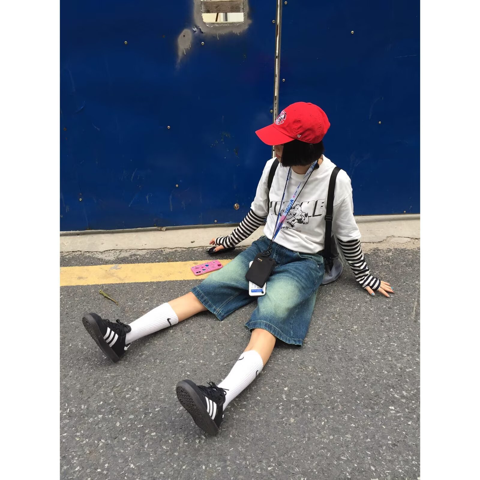 Trendy American Retro Denim Cropped Pants Japanese Style Casual Simple New Brandless Popular Harajuku Ins