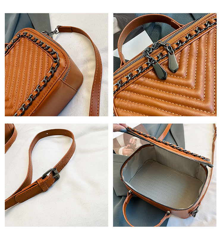 Women's 2023 Small Fragrant Wind Weaving Chain Single Shoulder Crossbody Bag Embroidered Thread Chain Handheld Small Square Bag_voghion.com