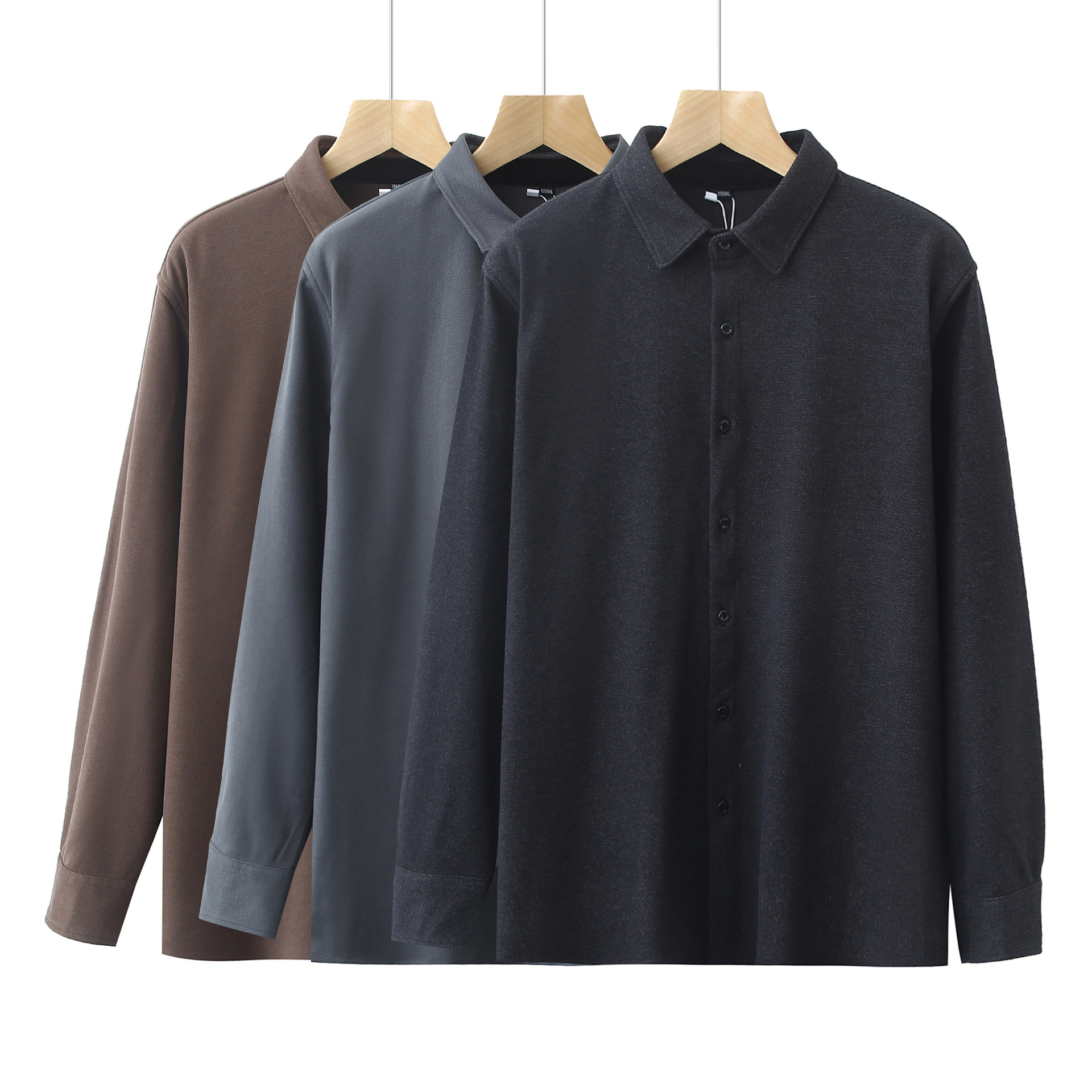 Plus-size men's cardigan/shirt with a two-piece design