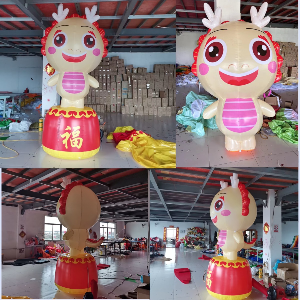 新年十二生肖卡通 龙年吉祥物气模商场美陈活动布置发光装饰道具