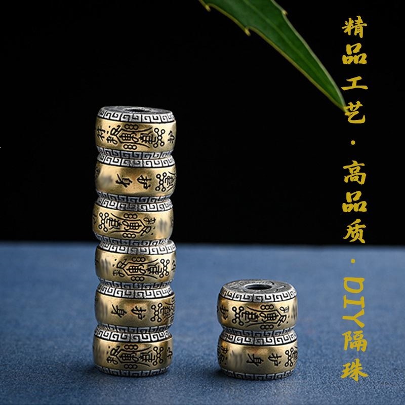 High-quality ancient Xizang silver, rotatable and non-fading DIY beads, barrel beads, spacer beads, Xizang-style cultural craft bracelet accessories
