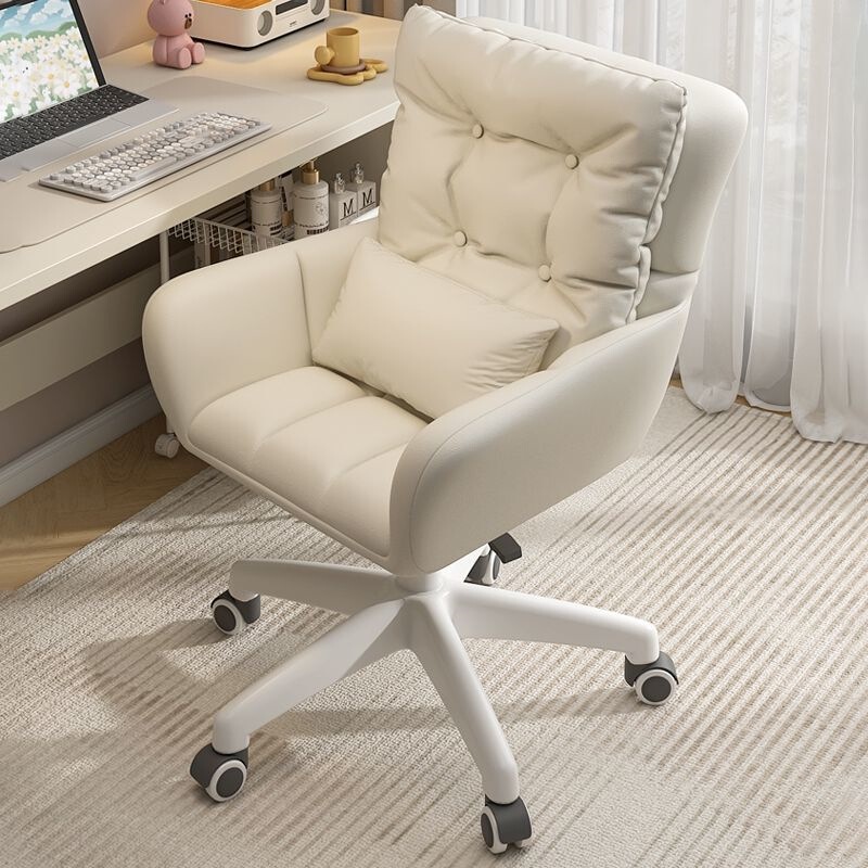 Comfortable long-sitting home study computer chair, bedroom fairy-style high-end makeup chair, adjustable and rotatable office chair