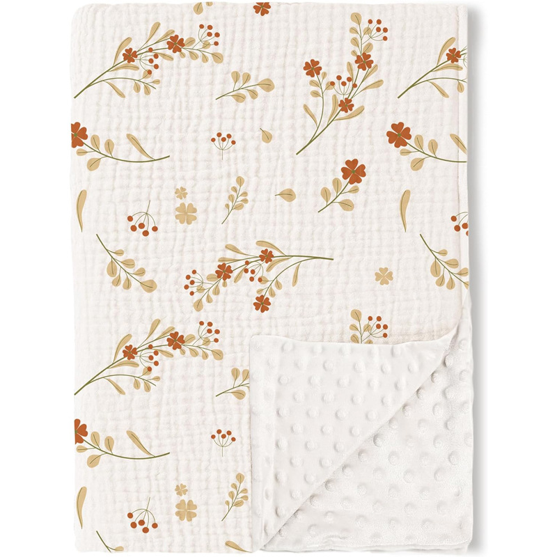 Comercio exterior transfronterizo Beanie terciopelo bebé toalla manta edredón suave un lado de algodón un lado de terciopelo Amazon Venta caliente