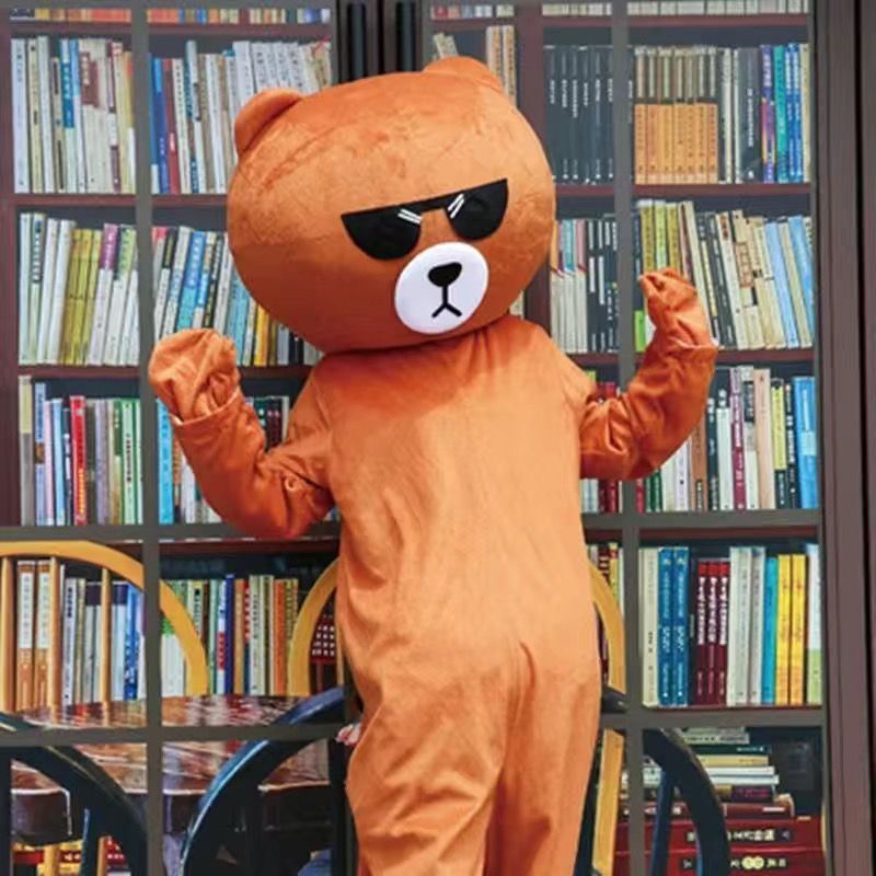 インターネット有名人のクマの人形漫画の衣装ヒグマ Douyin リーフレット告白クマのスーツコニーウォーキング人形|undefined