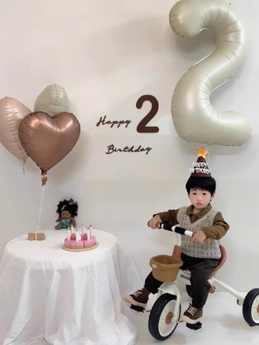 40-inch ins cream digital balloon aluminum film ball birthday one-year-old children's party decoration outdoor photo props