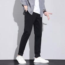 7012秋季纯棉休闲裤男修身小直筒青年商务男裤男士潮牌男裤