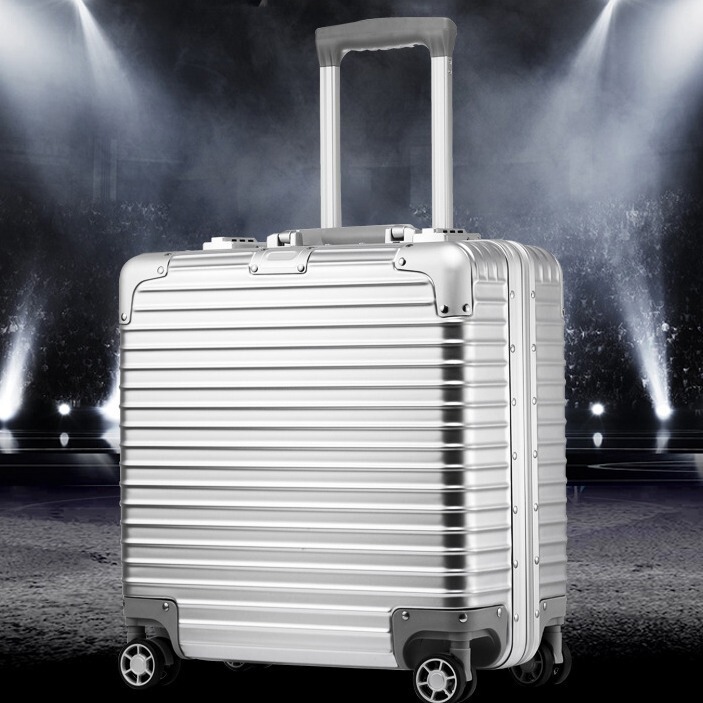 Gift business boarding box 18 inch PC aluminum frame trolley case universal wheel hard case luggage frosted scratch-resistant computer case