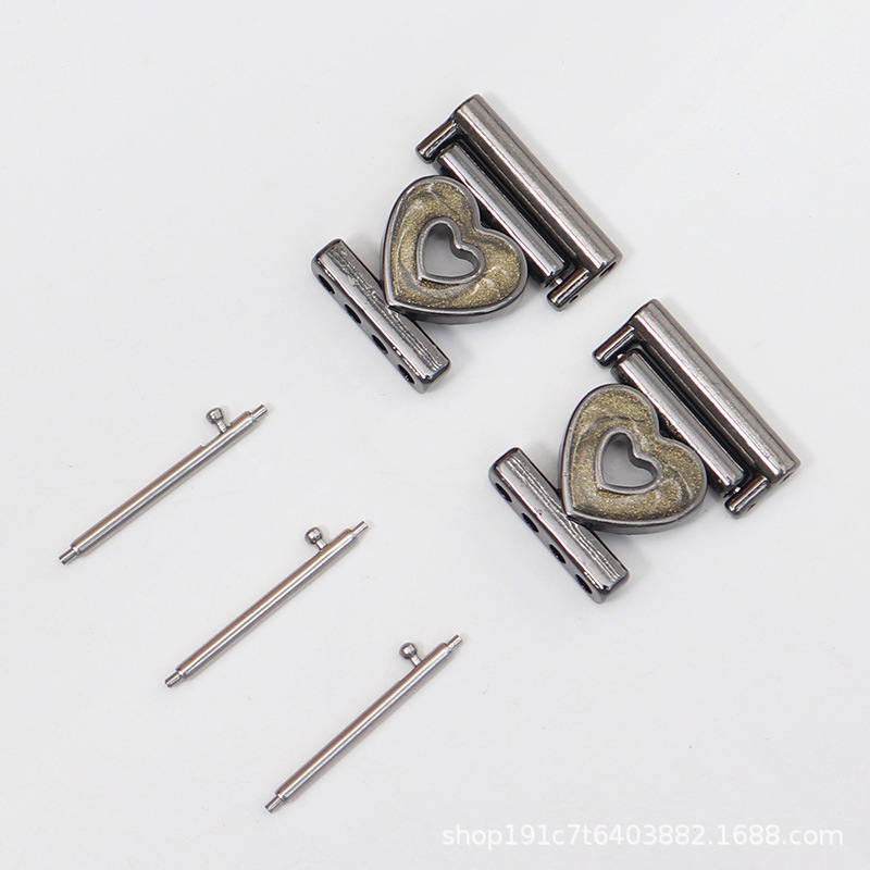 Trái tim - Đen / Giao diện 18mm (kèm kim tháo nhanh)