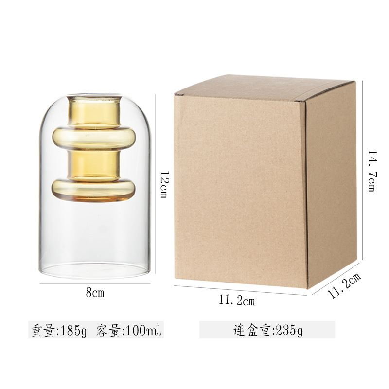 Florero de vidrio creativo, decoración del hogar, sala de estar, mesa de comedor, habitación modelo, decoración suave, arreglo floral, jarrón hidropónico