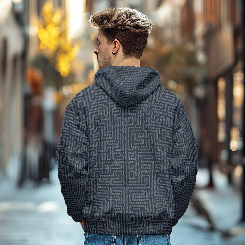 Giacca in cotone spesso con cappuccio e cerniera da uomo in stile europeo stampato autunno e inverno 2024_voghion.com