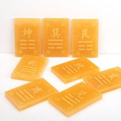 ベージュ翡翠補角八卦牌 新築角欠け牌 石干乾坤兌離坎渓震艮移動