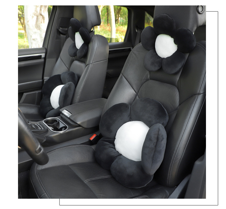 Flower car headrest neck pillow creative plush car seat pillow comfortable pillow small fresh car supplies