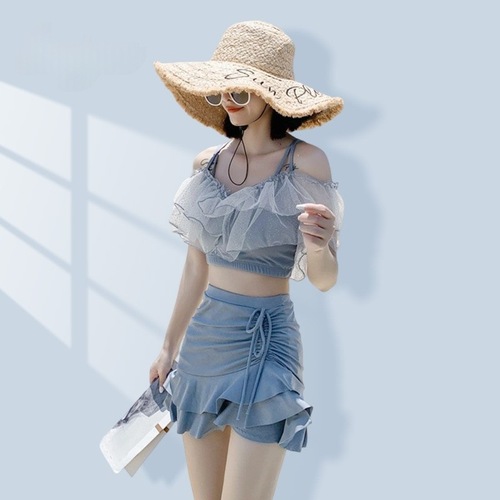 Swimsuits, women wholesale, split two-piece set, pure slim, flat-angle skirt, fairy, small breasts, swimsuit wholesale