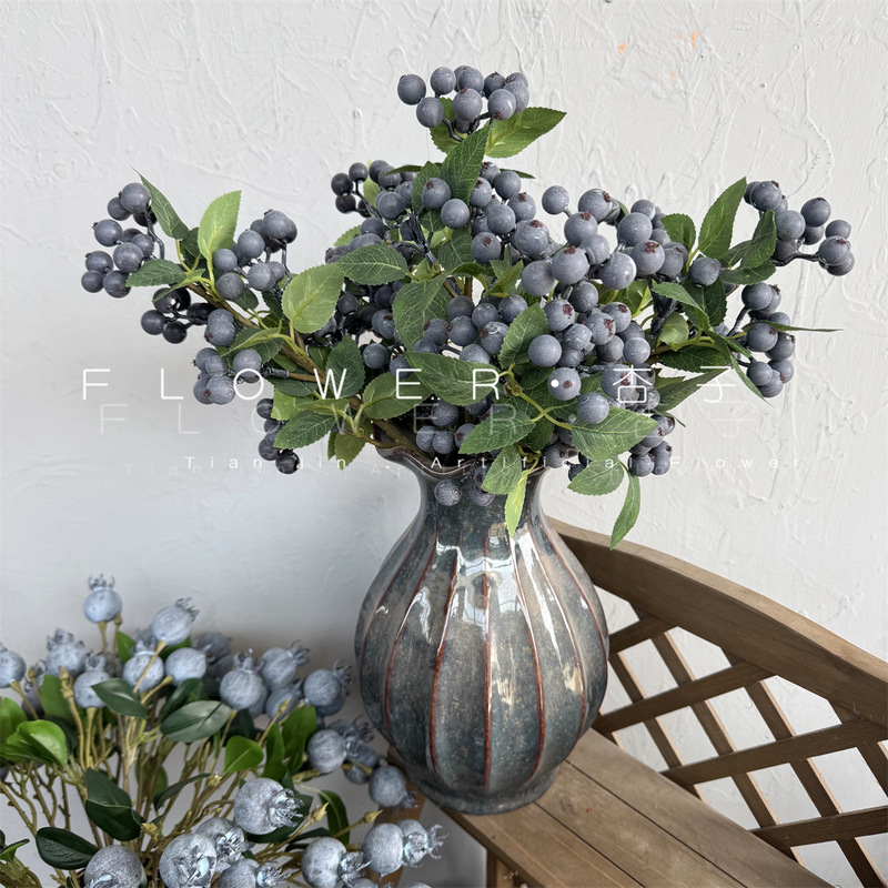 Blueberry Artificial Fruit Berry Model Room Decoration Zombie Fruit Display Device Fake Flower Fruit Wedding Scenery Floral Art Blueberry Artificial Fruit Berry Model Room Decoration Zombie Fruit Display Device Fake Flower Fruit Wedding Scenery Floral Art
