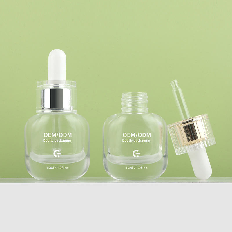 朵丽工厂直销15ml分装瓶玻璃厚底精油瓶精华液瓶滴管瓶化妆品包材