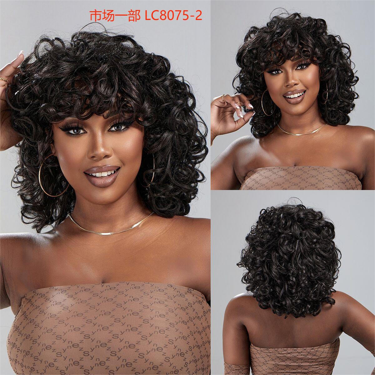Lc8075-2 de pelo rizado negro