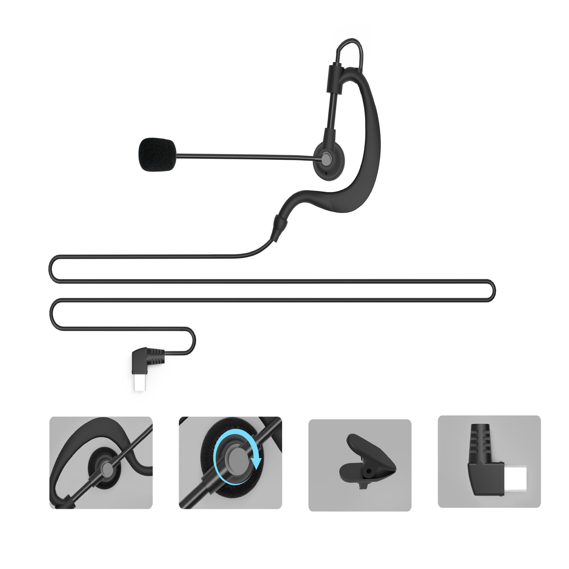 AUX3.5 TYPE-C Cable de auriculares para V4 / V6 / E6 + V4plus / V6plus / V6pro +