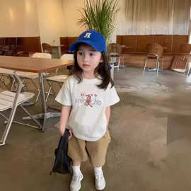 2024新款女童短袖t恤夏季新款儿童夏装洋气上衣小女孩童装半袖ins