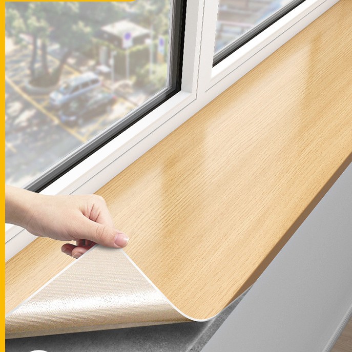 窗台板自粘仿木窗台包边遮丑翻新贴纸飘窗阳台装饰改造防水防护垫