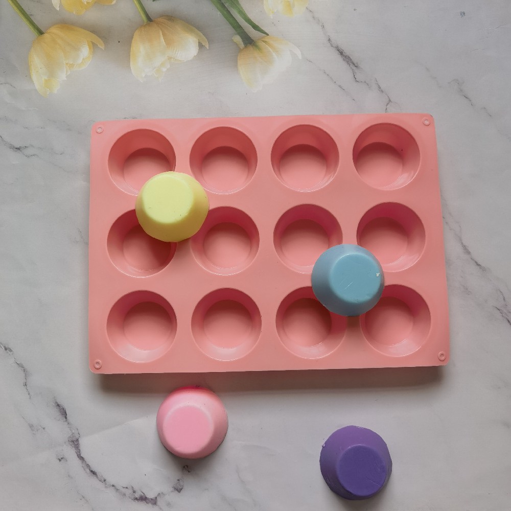 12 con fondo plano redondo 181 molde de silicona pastel helado pudín molde de postre jabón utensilios