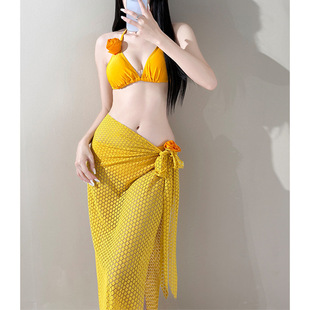 New Women's Split Bikini Sexy Three-Piece Set Thailand Bali Island Resort Hot Spring Pool Swimsuit for Women