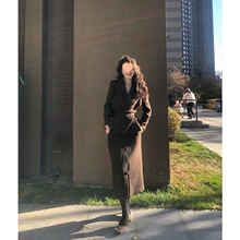 秋装搭配一整套气质名媛小洋装感小香风毛呢半身裙套装女